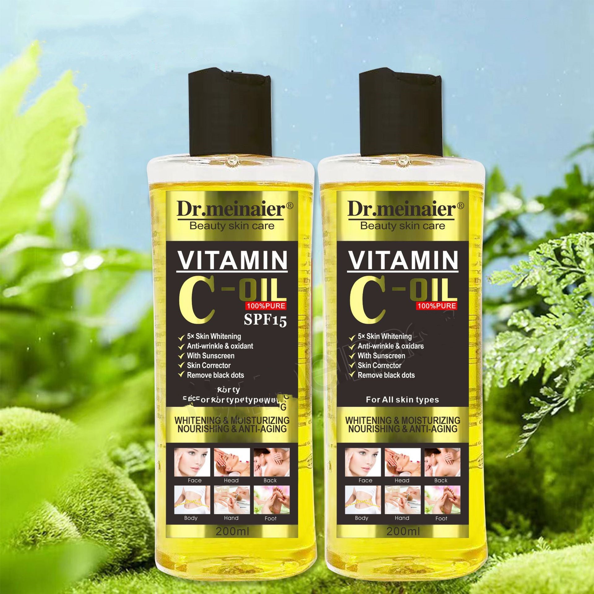Aceite Corporal Nutritivo con Vitamina C y E | Hidratación Profunda para Rostro y Cuerpo