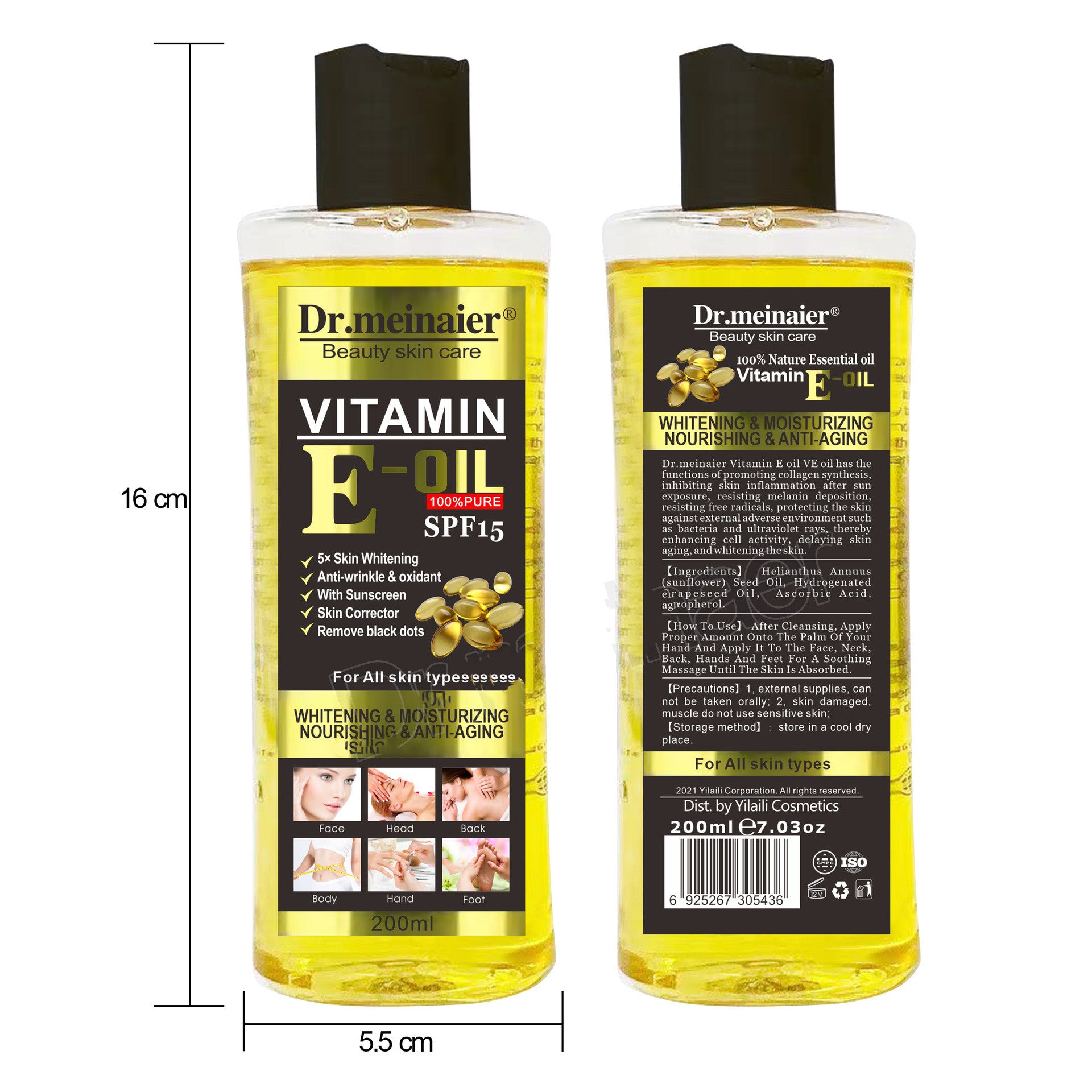 Aceite Corporal Nutritivo con Vitamina C y E | Hidratación Profunda para Rostro y Cuerpo