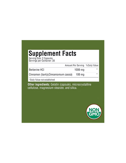 WHP HS Berberine with Cinnamon 1000 mg 60 Caps | Formula de Bienestar