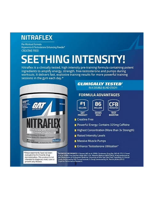 GAT Nitraflex Advanced Formula 30 Serv | Pre Workout de Energia y Rendimiento