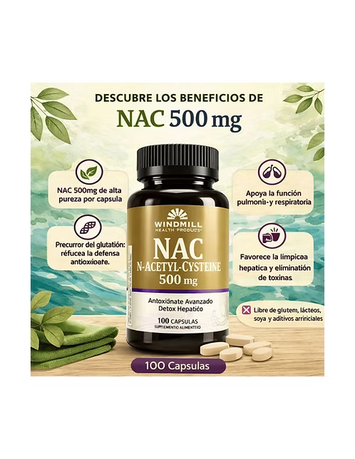 WHP NAC 500mg N-Acetyl-Cysteine 100Caps | Antioxidante Avanzado y Detox Hepático