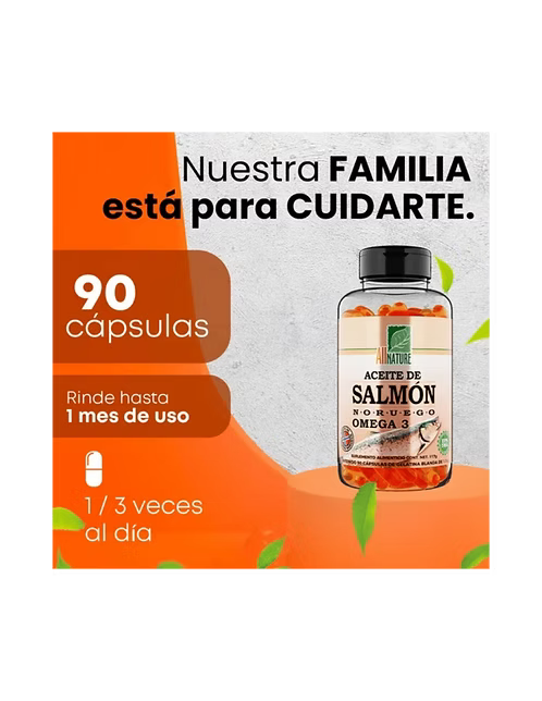 All Nature 90 Caps Aceite de Salmón – Omega 3 Natural y Puro
