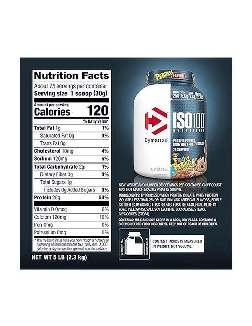 Dymatize ISO 100 5 Lbs Proteína Aislada e Hidrolizada de Suero