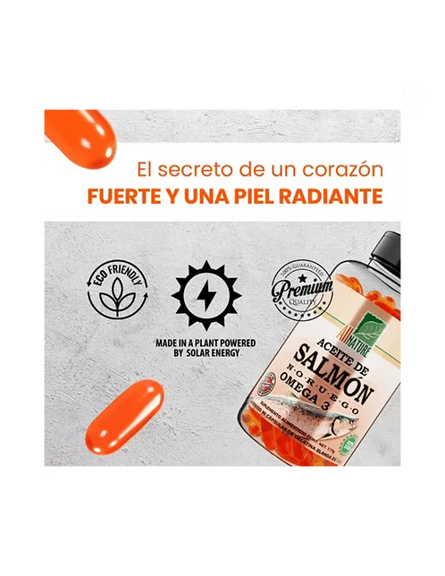 All Nature 90 Caps Aceite de Salmón – Omega 3 Natural y Puro