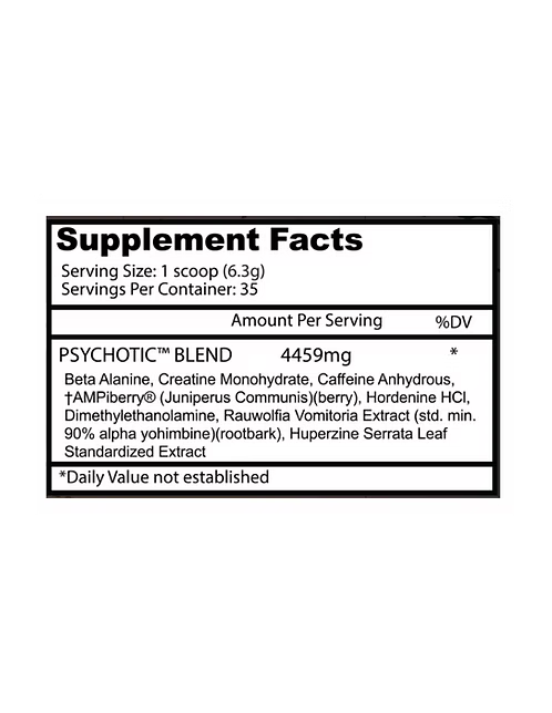 INS Psychotic 35 Serv | Pre Workout de Energia y Enfoque para Rendimiento